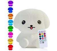 Kadoing® Veilleuse Chiot (Grande) - Lampe Chien - Rechargeable - Tactile | Télécommande - Lampe enfant LED - Veilleuse bébé - Chambre enfant - Lumière de nuit - Lampe chevet - Cadeau bébé - Dimmable