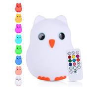 Kadoing® Veilleuse Hibou (Grande) - avec Fonction de Tapotement et Télécommande - Lampe LED de Nuit Rechargeable - Cadeau de Naissance - Jouet - Chambre de Bébé - Lampe Enfant Premium