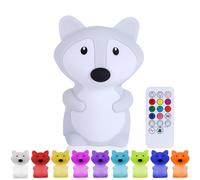 Kadoing® Veilleuse Renard (Grande) - avec Fonction de Tapotement et Télécommande - Lampe LED de Nuit Rechargeable - Cadeau de Naissance - Jouet - Chambre de Bébé - Lampe Enfant Premium