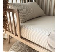 Kadolis - Drap Housse Bébé 60x120 cm Percale de Coton Bio - Rayé | Pour matelas lit bébé - Extensible - Doux et Respirant - Motif Rayures - 100% Coton Bio Certifié GOTS