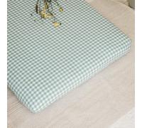 Kadolis - Drap Housse Berceau - Motif Vichy - Percale de Coton Bio - Doux et Confortable - Certifié Oeko-TEX et GOTS