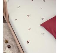 Kadolis - Drap Housse pour lit bébé - Motif Petite Plume - Coton Biologique - Doux et Confortable - Certifié Oeko-TEX et GOTS