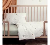 Kadolis - Housse de Couette Bébé 75x120 cm Coton Bio - Petite Plume | Pour matelas lit bébé - Forme Rabat - Doux et Respirant - Motif Aventure - 100% Coton Bio Certifié GOTS