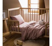 Kadolis - Housse de Couette Bébé 75x120 cm Satin de Coton Bio lavé | Pour matelas lit bébé - Extensible - Extrême douceur - Motif Uni - 100% Coton Bio Certifié GOTS