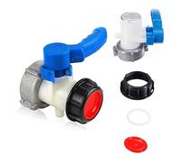Kadryxon Robinet à clapet IBC, adaptateur de réservoir IBC, vanne de régulation DN50 75 mm vers S60 x 6 (60 mm), robinet d'arrêt IBC, accessoire pour réservoir IBC