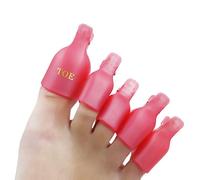 Kads 5 pcs/lot Acrylique Nail Art Soak Off Gel UV Dissolvant pour vernis à ongles Wrap Clip Cap à ongles outils beauté Outil de soin des ongles (Rose/TOE)
