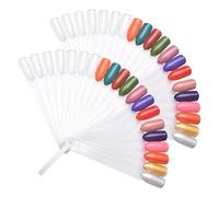 KADS Bâtons transparents pour nail art - En forme d'éventail - En forme d'éventail - Avec anneau de rangement - Pour une utilisation en salon et pour les débutants
