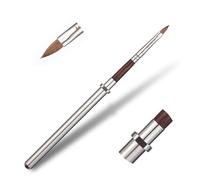 KADS Kolinsky Pinceau à ongles Kolinsky en bois rouge pour poudre acrylique, liquide, brosse à ongles Kolinsky Sable avec manche amovible Taille 2/4/6/8/10/12/14/16/18