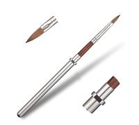 KADS Kolinsky Pinceau à ongles Kolinsky en bois rouge pour poudre acrylique, liquide, brosse à ongles Kolinsky Sable avec manche amovible Taille 2/4/6/8/10/12/14/16/18