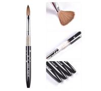 KADS Kolinsky Sable Lot de 5 pinceaux acryliques, tailles 2# à 10#, noir, brosse à ongles