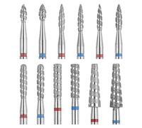 KADS Lot de 12 forets en spirale sablés pour nail art, lime électrique, tête de meulage, retrait du vernis à ongles pour perceuse à ongles électrique, accessoires de machine de manucure