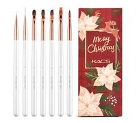 KADS Lot de 7 pinceaux ovales à tête plate pour vernis à ongles en acrylique - Cadeau de Noël