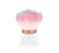 KADS Pinceau à poussière pour ongles - En forme de fleur - Base en cristal - Pour manucure et pédicure - En forme de fleur rose