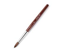 Kads Pinceau pour ongles et manucures en poil de martre, 100% acrylique, en bois rouge, outil de nail art, -12,14,16,18, 20 #, Red, 12#
