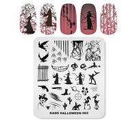 KADS Plaques à ongles Halloween pour nail art avec citrouille, fantôme, tête de mort, chauve-souris pour décoration à faire soi-même (HA003)
