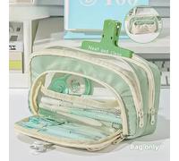 Kadsl-Sac À Crayons Mignon Avec Fermeture À Ficelle Et Grande Capacité, Parfait Pour L'organisation Des Fournitures Scolaires, Trousse À Crayons Kawaii,Green