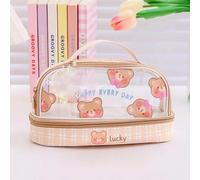 Kadsl-Sac À Crayons Transparent De Grande Capacité, Étui D'école De Style Ins, Porte-Papeterie, Étui À Stylos Portable Étanche, Sac De Rangement Pour Crayons,Yellow