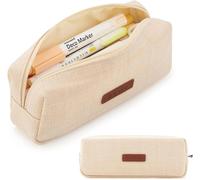 Kadsl-Trousse À Crayons En Toile, Pochette D'étudiant, Sac À Cosmétiques, Organisateur De Papeterie De Bureau Pour Adolescentes, Filles Et Garçons, Fournitures Scolaires,Beige