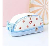 Kadsl-Trousse À Crayons Grande Capacité Pour Enfants, Sac Kawaii Mignon, Porte-Stylo Ours En Forme De C?ur, Articles De Papeterie, Fournitures Scolaires De Bureau, Cadeau,Blue Pencil Bag