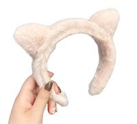 KADSXIYA Bandeau à large bord avec oreilles de chat pour filles - Pour se laver le visage - Bandeau en peluche pour la maison