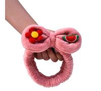 KADSXIYA Bandeau élastique en velours avec nœud en peluche pour laver le visage