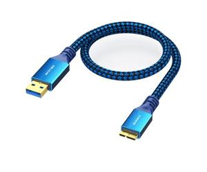 KADSXIYA Câble de charge flexible USB 3.0 mâle vers MicroB pour disque dur et tablette