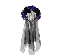 KADSXIYA Coiffe florale longue voile dentelle bandeau Halloween fête costume accessoires