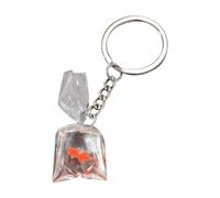 KADSXIYA Élégant porte-clés en résine en forme de poisson avec sac à eau transparent, Poisson rouge, As detailed description