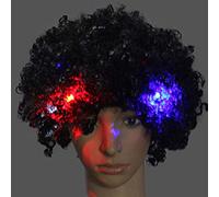 KADSXIYA Perruque de clown afro bouclée colorée à LED pour Halloween Cosplay