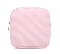 KADSXIYA Petit porte-monnaie en velours côtelé pour femme avec poche zippée et trousse de maquillage, rose