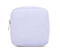 KADSXIYA Petit porte-monnaie en velours côtelé pour femme avec poche zippée et trousse de maquillage, bleu