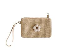 KADSXIYA Petit sac à main en paille tissée pour femme Pochette Portable Coin Change Wallet, Paquet jaune gazon
