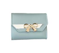 KADSXIYA Pochette à trois volets pour cartes de crédit, porte-monnaie, petit portefeuille portable, bleu