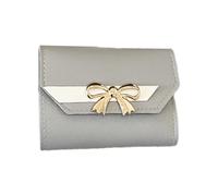 KADSXIYA Pochette à trois volets pour cartes de crédit, porte-monnaie, petit portefeuille portable, gris