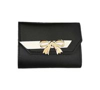 KADSXIYA Pochette à trois volets pour cartes de crédit, porte-monnaie, petit portefeuille portable, noir
