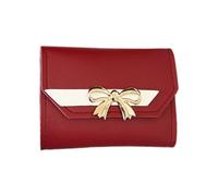 KADSXIYA Pochette à trois volets pour cartes de crédit, porte-monnaie, petit portefeuille portable, Rouge