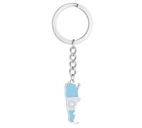 KADSXIYA Porte-clés en forme de carte de l'Argentine pour clés de voiture, Argenté, As detailed description