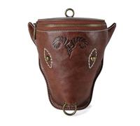 KADSXIYA Porte-monnaie médiéval en cuir synthétique PU - Porte-monnaie portable Moyen Âge, Sac marron, As derailed discription