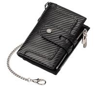 KADSXIYA Portefeuille compact en cuir PU multifonction pour homme, Fibre de carbone.