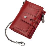 KADSXIYA Portefeuille compact en cuir PU multifonction pour homme, Rouge