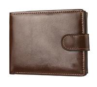 KADSXIYA Portefeuille court en cuir vintage pour homme avec plusieurs emplacements pour cartes et porte-monnaie, marron foncé