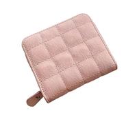 KADSXIYA Portefeuille de poche brodé tendance pour filles, petit portefeuille à fermeture éclair, rose