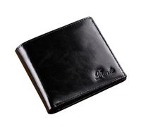 KADSXIYA Portefeuille élégant pour homme en polyuréthane avec blocage pour cartes et pièces de monnaie, cadeau d'affaires, noir