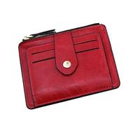 KADSXIYA Portefeuille fin pour homme avec compartiment à monnaie et fentes pour cartes de crédit en cuir PU, Rouge