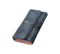 KADSXIYA Portefeuille long tendance avec porte-cartes de crédit pour femme, bleu