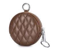 KADSXIYA Sac à monnaie rond compact et léger pour femme avec fermeture éclair, Couleur pâte de haricot
