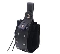 KADSXIYA Sac banane médiéval en cuir Sac banane médiéval Sac latéral en cuir Pochettes pour pièces de monnaie, noir, As derailed discription