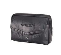 KADSXIYA Sac banane vintage en cuir avec boucle de ceinture, étui de transport pour téléphone portable, noir, Horizontal