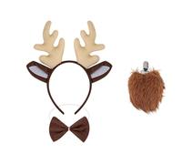 KADSXIYA Serre-tête de Noël pour enfants et adultes avec bois de cerf blanc pour une ambiance saisonnière