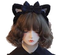 KADSXIYA Serre-tête en dentelle plissée avec oreilles de chat pour prendre des photos